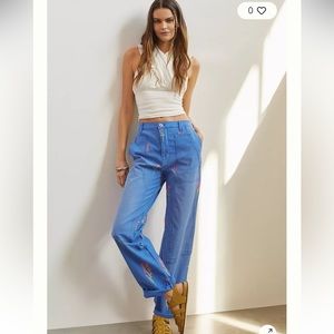 Anthropologie Pilcro The Roamer Pants NWT Size 32 Blue Floral